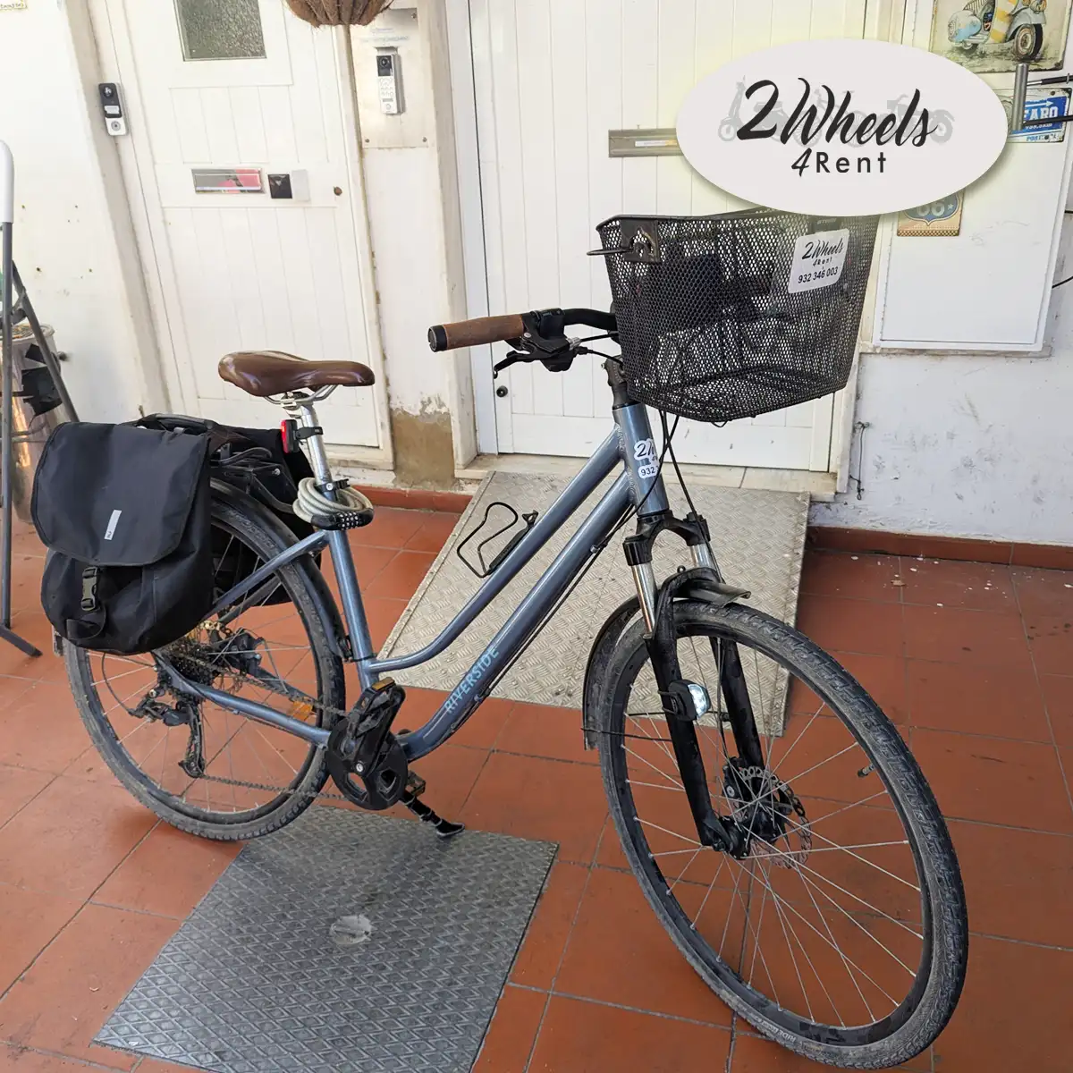 Rear rack with panniers available on request